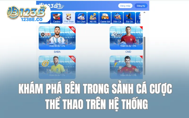 Khám phá bên trong sảnh cá cược thể thao trên hệ thống